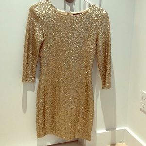 Gold Sequin Party Dress